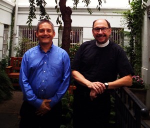 Chris Bartlett (l.) and Rev. Broadley (r) at St. Luke's