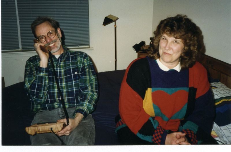 Craig Littlewood and Joanne Reidenbaker speaking with Phyllis Van Osten from Jayne Conine Murphy's home.